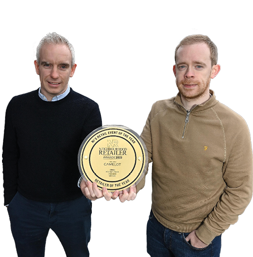 Tuesday 22nd November 2022 Jonathan and Terry McCullagh at McCullagh’s Classic store feature for NI Retailer of the Year at the Northern Ireland’s Neighbourhood Retailer at Omagh, Co. Tyrone. Pictures Oliver McVeigh