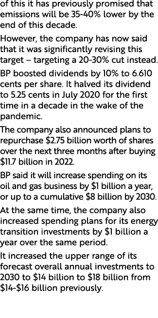 of this it has previously promised that emissions will be 35 40% lower by the end of this decade. However, the compan...