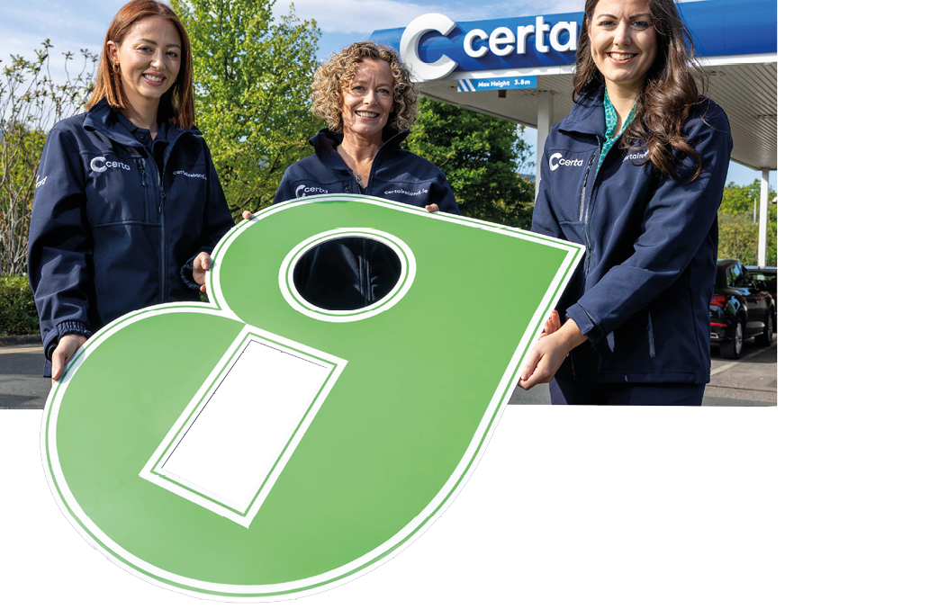Ireland’s largest fuel supplier Certa, which is part of DCC plc, has been awarded the coveted Guaranteed Irish symbol in recognition of its commitment to creating sustainable jobs, supporting local communities and promoting Irish provenance. Certa employs over 370 people in communities all over Ireland through its network of 49 pay@pump forecourts and 29 home heating depots. Pictured celebrating the award were Laura Byrne, Head of Sustainable Fuels; Orla Stevens, Managing Director; and Grace Cunningham, Interim Head of Retail Unmanned at Certa Photo by Sean Brosnan Photography ** NO REPRODUCTION FEE **