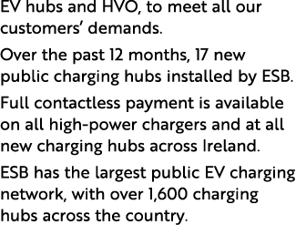 EV hubs and HVO, to meet all our customers’ demands. Over the past 12 months, 17 new public charging hubs installed b...