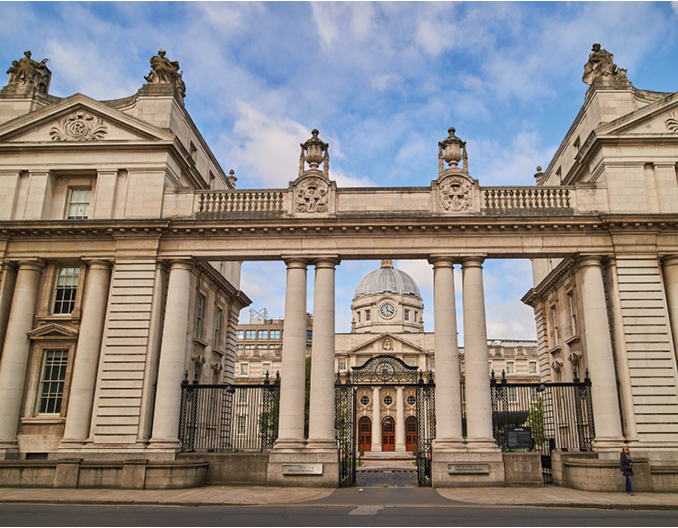 Leinster house, the Government buildings in Dublin, Ireland                          