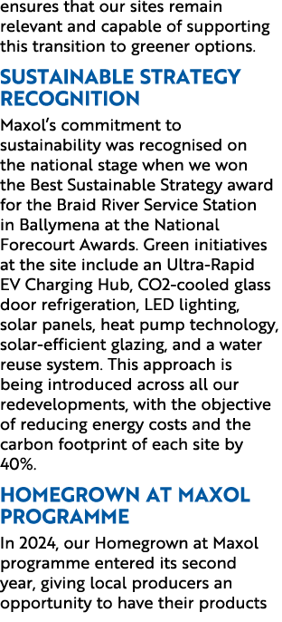 ensures that our sites remain relevant and capable of supporting this transition to greener options. Sustainable Stra...