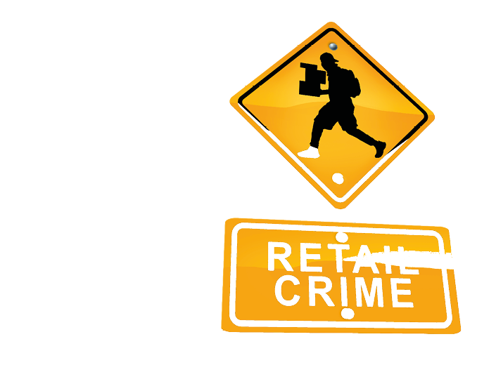 Retail crime theft problem robbing and shoplifting stores business concept of a shoplifter stealing merchandise from a retailer as a thief committing larceny with 3D illustration elements.