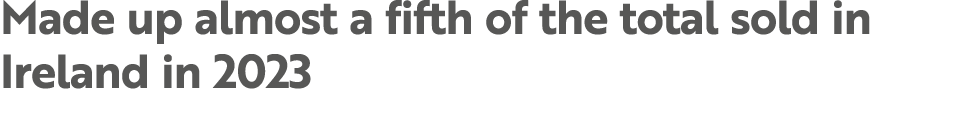 Made up almost a fifth of the total sold in Ireland in 2023