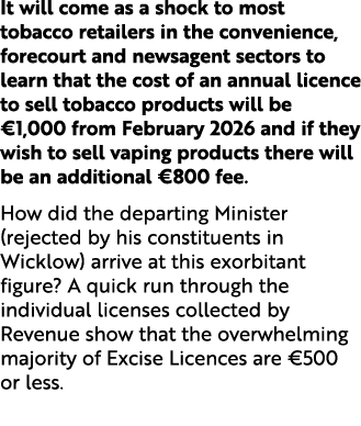 It will come as a shock to most tobacco retailers in the convenience, forecourt and newsagent sectors to learn that t...