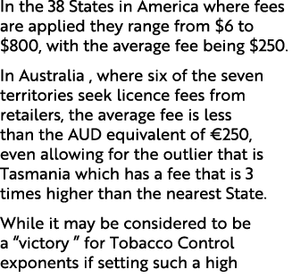 In the 38 States in America where fees are applied they range from $6 to $800, with the average fee being $250. In Au...