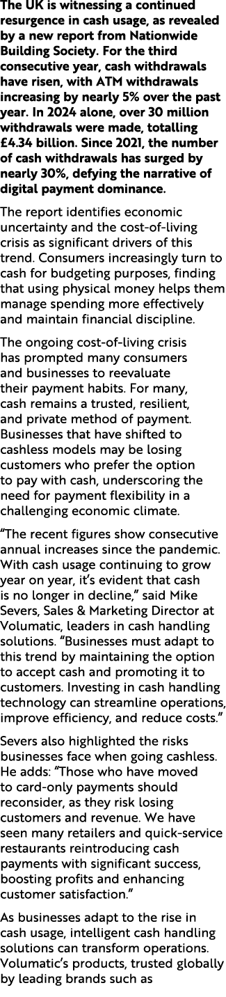 The UK is witnessing a continued resurgence in cash usage, as revealed by a new report from Nationwide Building Socie...