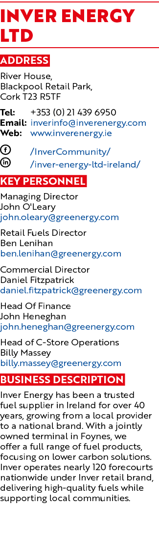 Inver Energy Ltd Address River House, Blackpool Retail Park, Cork T23 R5TF Tel: +353 (0) 21 439 6950 Email: inverinfo...