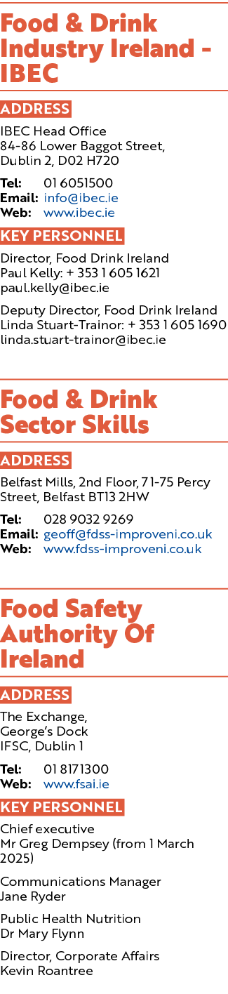 Food & Drink Industry Ireland IBEC ADDRESS IBEC Head Office 84 86 Lower Baggot Street, Dublin 2, D02 H720 Tel: 01 605...