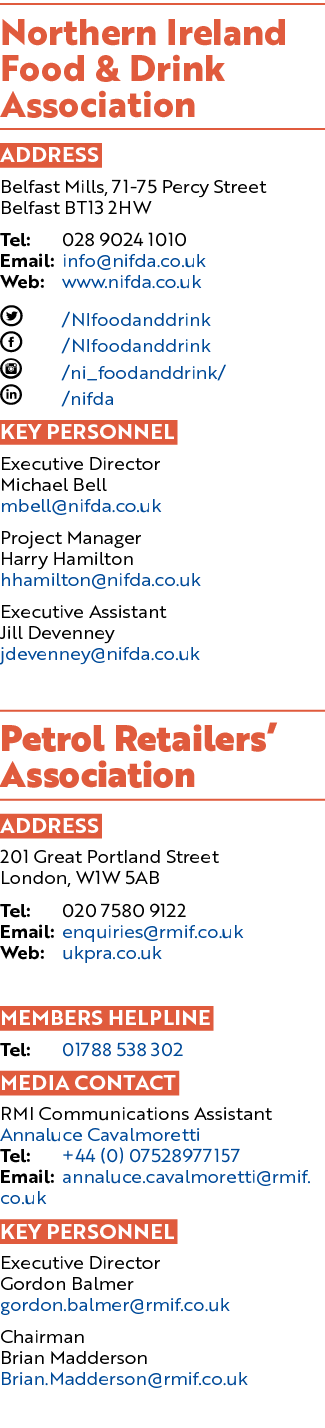 Northern Ireland Food & Drink Association ADDRESS Belfast Mills, 71 75 Percy Street Belfast BT13 2HW Tel: 028 9024 10...