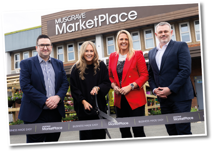 Photo caption: Pictured at the launch of the new Musgrave MarketPlace Next Generation Food Emporium in Ballymun, Dublin are Thomas Williams, Musgrave MarketPlace Ballymun Manager, Cassie Stokes, social media influencer, Jacqui Hurley, MC and TV Presenter and Thomas Morrison, Head of Musgrave MarketPlace. The Next Generation Food Emporium opens following a €2.5m investment, and the upgrade is part of an ongoing Musgrave MarketPlace commitment to redefine Irish food & beverage wholesaling and to deliver the best-in-class experience for customers.