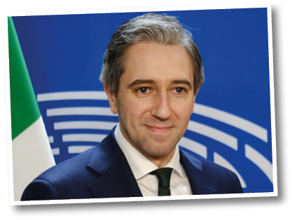 Roberta METSOLA, President of European Parliament meets with Simon HARRIS, Irish Prime Minister in Brussels, Belgium on April 11, 2024.