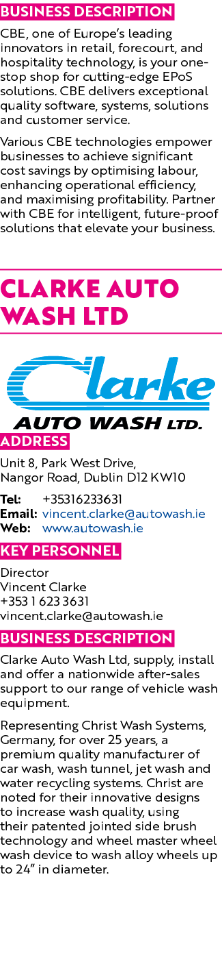 Business Description CBE, one of Europe’s leading innovators in retail, forecourt, and hospitality technology, is you...
