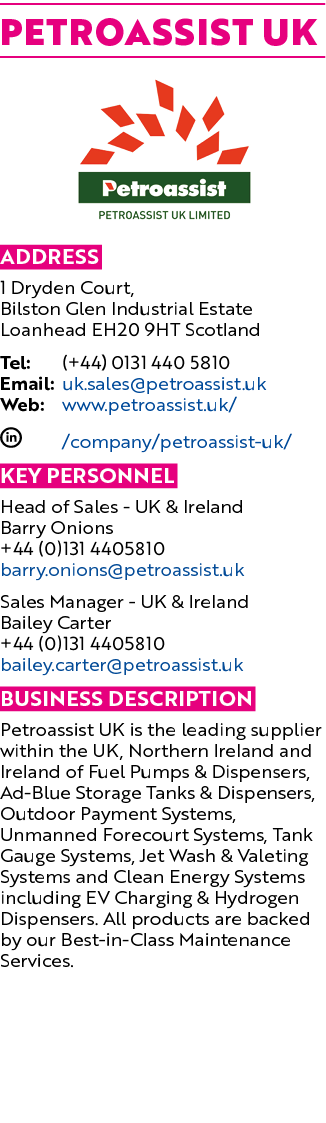 Petroassist UK ￼ Address 1 Dryden Court, Bilston Glen Industrial Estate Loanhead EH20 9HT Scotland Tel: (+44) 0131 44...