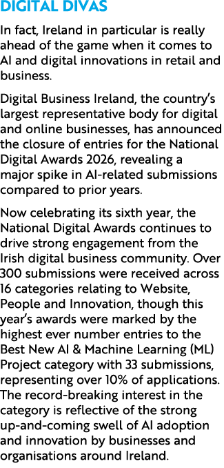 Digital Divas In fact, Ireland in particular is really ahead of the game when it comes to AI and digital innovations ...