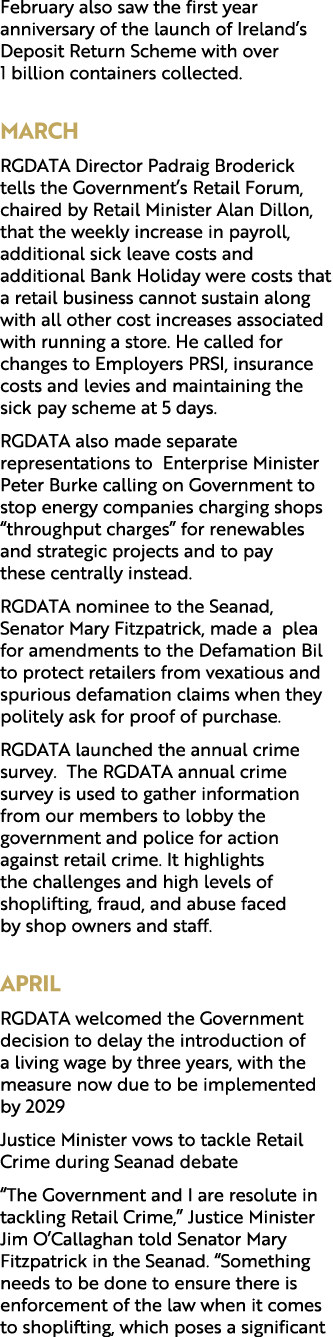 February also saw the first year anniversary of the launch of Ireland’s Deposit Return Scheme with over 1 billion con...