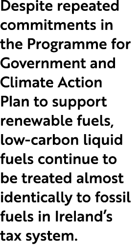 Despite repeated commitments in the Programme for Government and Climate Action Plan to support renewable fuels, low‑...