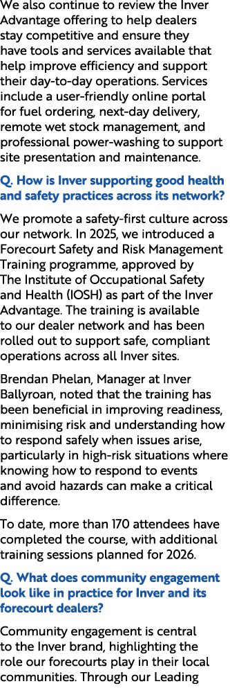 We also continue to review the Inver Advantage offering to help dealers stay competitive and ensure they have tools a...