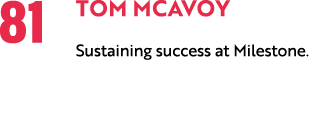 81 Tom McAvoy Sustaining success at Milestone. 