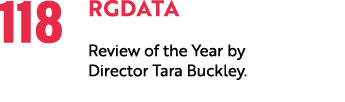 118 RGDATA Review of the Year by Director Tara Buckley. 