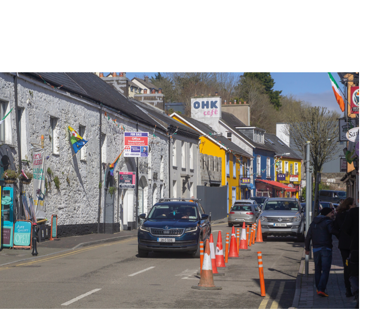 19 March 2023 The Glen, a busy street in the popular Irish town of Kinsale in County Cork Ireland on a bright spring morning