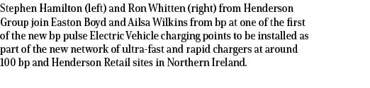 Stephen Hamilton (left) and Ron Whitten (right) from Henderson Group join Easton Boyd and Ailsa Wilkins from bp at on...