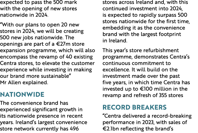 expected to pass the 500 mark with the opening of new stores nationwide in 2024. “With our plans to open 20 new store...