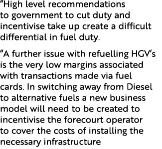 “High level recommendations to government to cut duty and incentivise take up create a difficult differential in fuel...