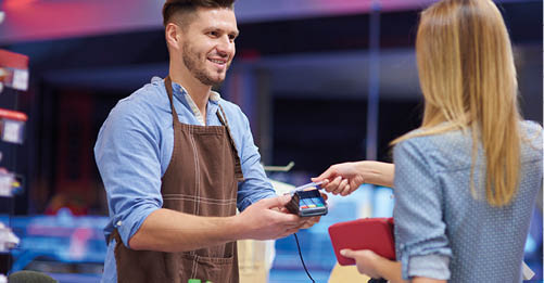 Contactless payment done by woman