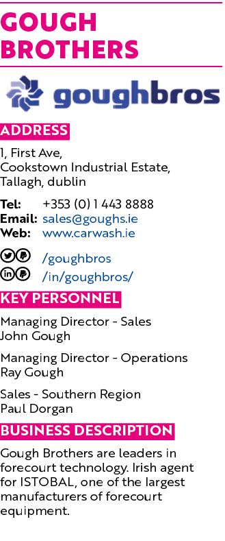 Gough Brothers ￼ Address 1, First Ave, Cookstown Industrial Estate, Tallagh, dublin Tel: +353 (0) 1 443 8888 Email: s...
