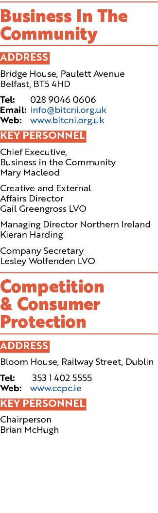 Business In The Community ADDRESS Bridge House, Paulett Avenue Belfast, BT5 4HD Tel: 028 9046 0606 Email: info@bitcni...