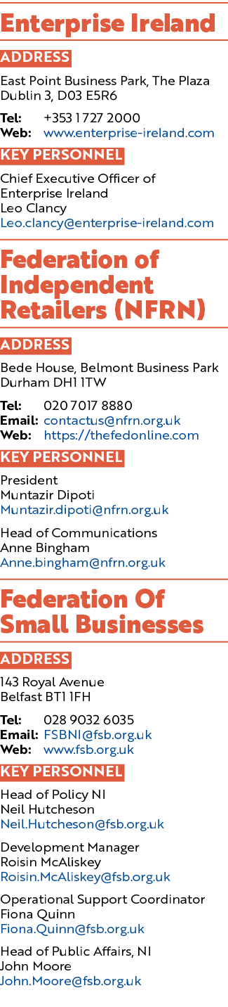 Enterprise Ireland ADDRESS East Point Business Park, The Plaza Dublin 3, D03 E5R6 Tel: +353 1 727 2000 Web: www.enter...