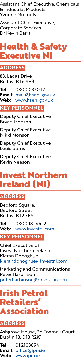 Assistant Chief Executive, Chemicals & Industrial Products Yvonne Mullooly Assistant Chief Executive, Corporate Servi...