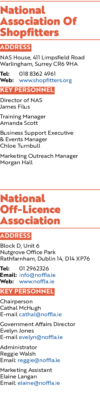 National Association Of Shopfitters ADDRESS NAS House, 411 Limpsfield Road Warlingham, Surrey CR6 9HA Tel: 018 8362 4...