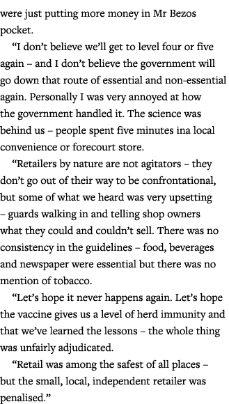 were just putting more money in Mr Bezos pocket   I don t believe we ll get to level four or five again   and I don t   