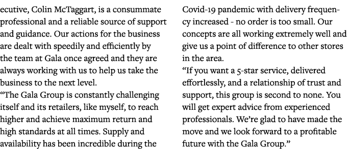ecutive, Colin McTaggart, is a consummate professional and a reliable source of support and guidance  Our actions for   