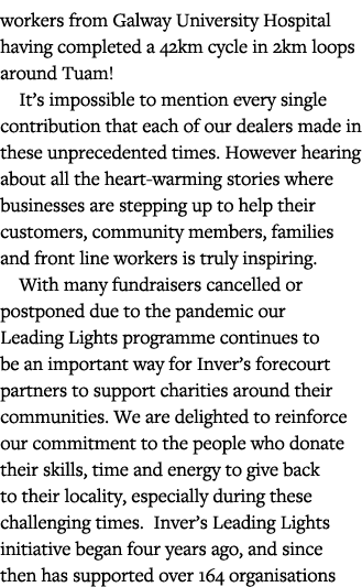 workers from Galway University Hospital having completed a 42km cycle in 2km loops around Tuam  It s impossible to me   