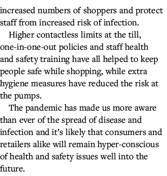 increased numbers of shoppers and protect staff from increased risk of infection  Higher contactless limits at the ti   