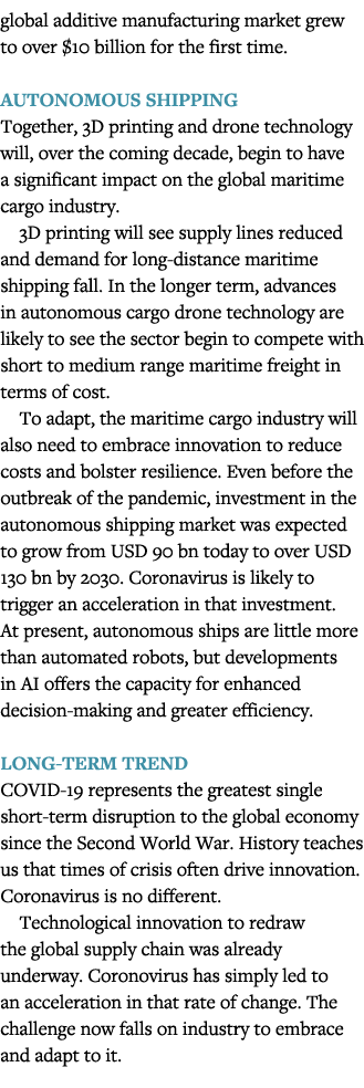 global additive manufacturing market grew to over  10 billion for the first time   Autonomous Shipping Together, 3D p   