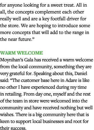 for anyone looking for a sweet treat  All in all, the concepts complement each other really well and are a key footfa   