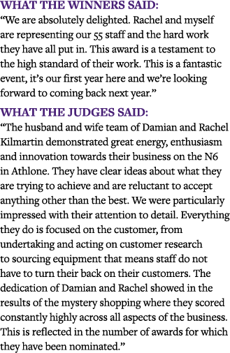 What the winners said:  We are absolutely delighted  Rachel and myself are representing our 55 staff and the hard wor   