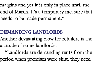 margins and yet it is only in place until the end of March  It s a temporary measure that needs to be made permanent    