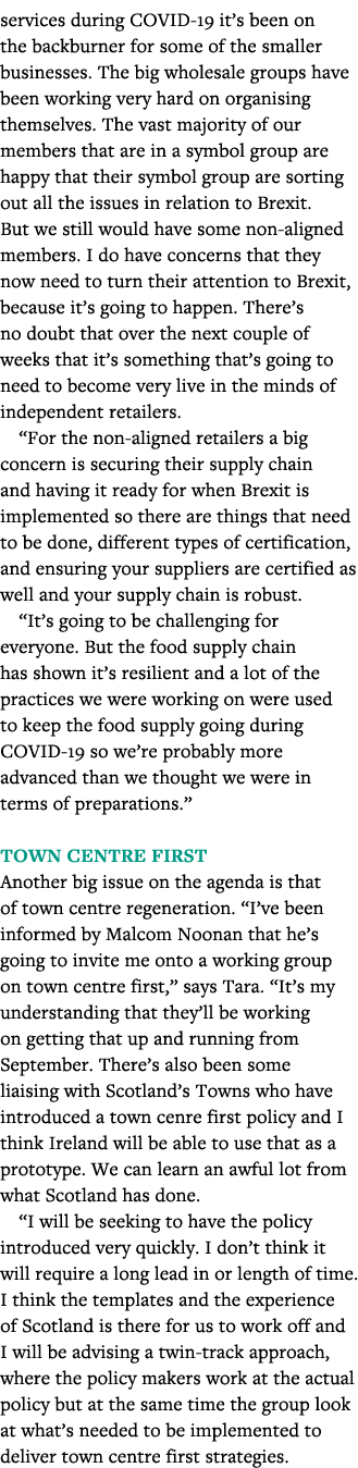services during COVID-19 it s been on the backburner for some of the smaller businesses  The big wholesale groups hav   