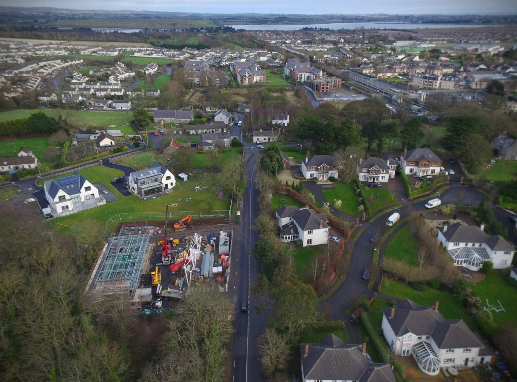 An aerial view of the site at Donabate in north-east Dublin while it was under construction