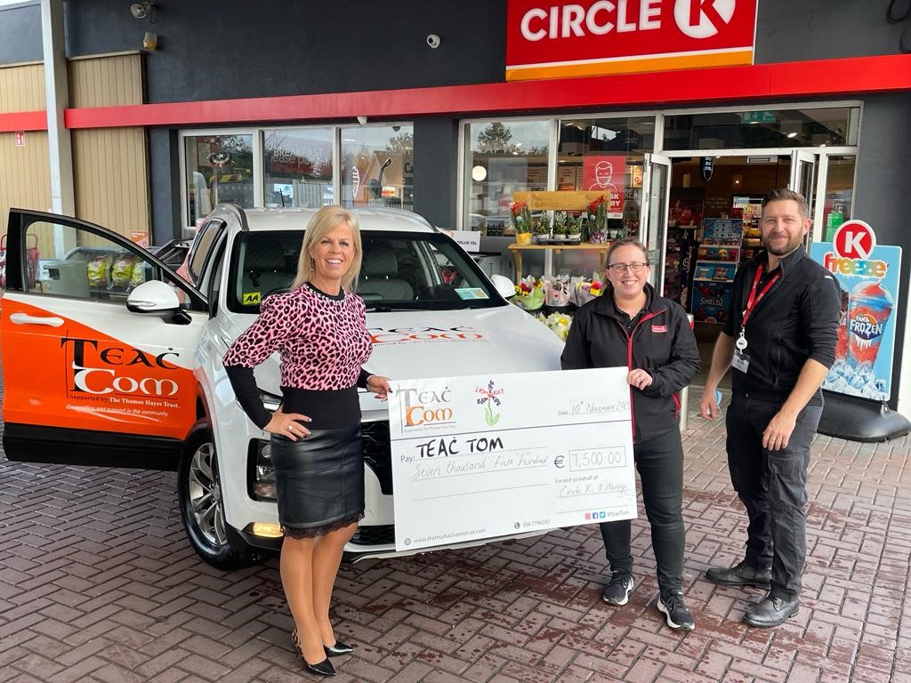 Circle K store in Kilkenny donates €7,500 Lotto winnings to mental health charity Teac Tom
