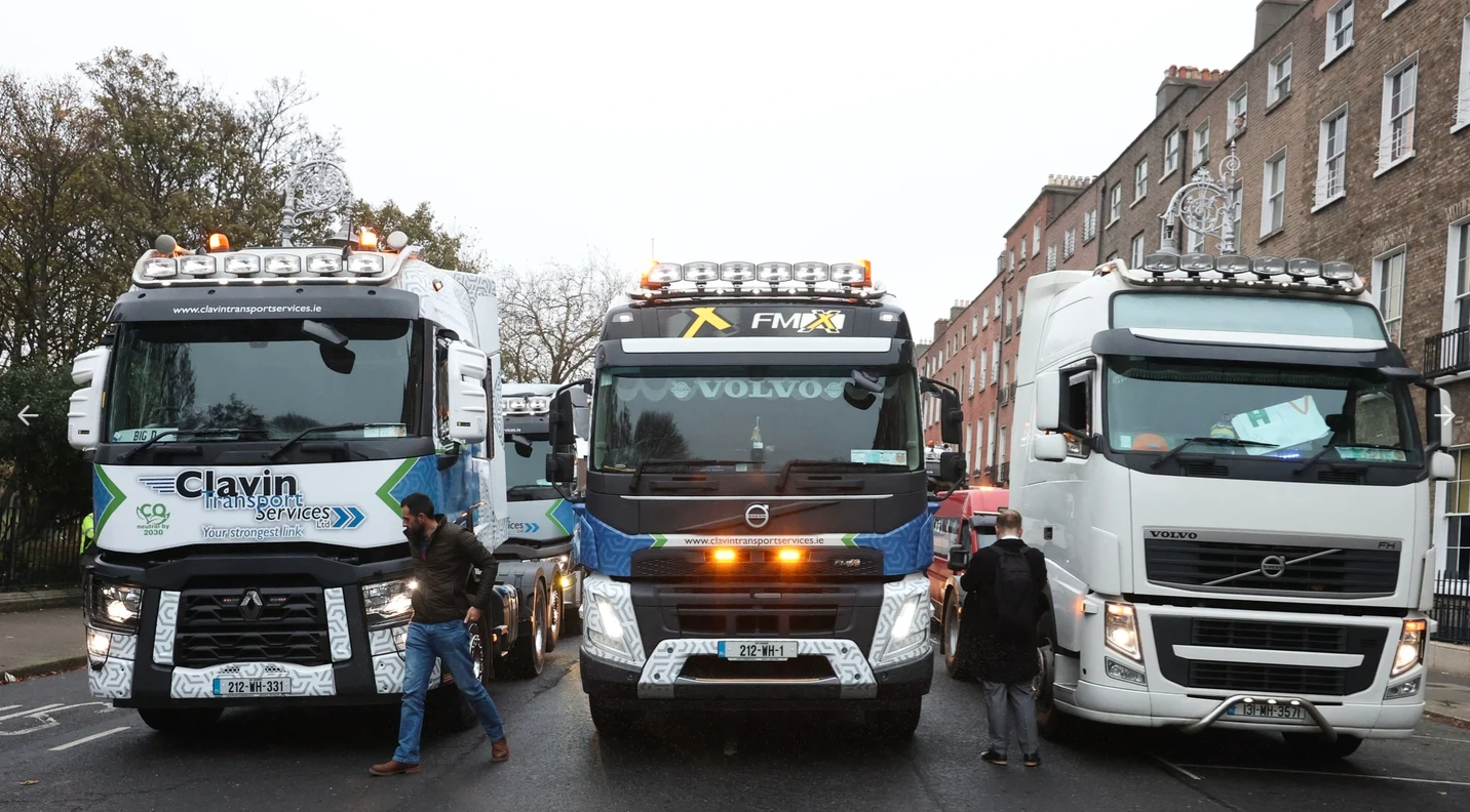 Haulier protest in Dublin is a ‘body blow’ for retailers