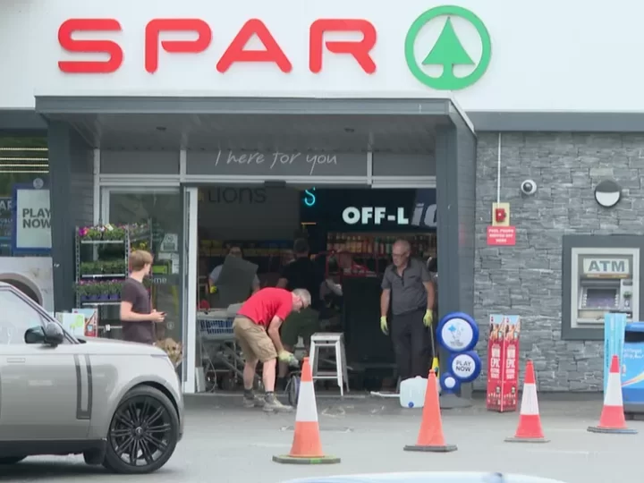 Taxi driver crashes into Enniskillen Forecourt