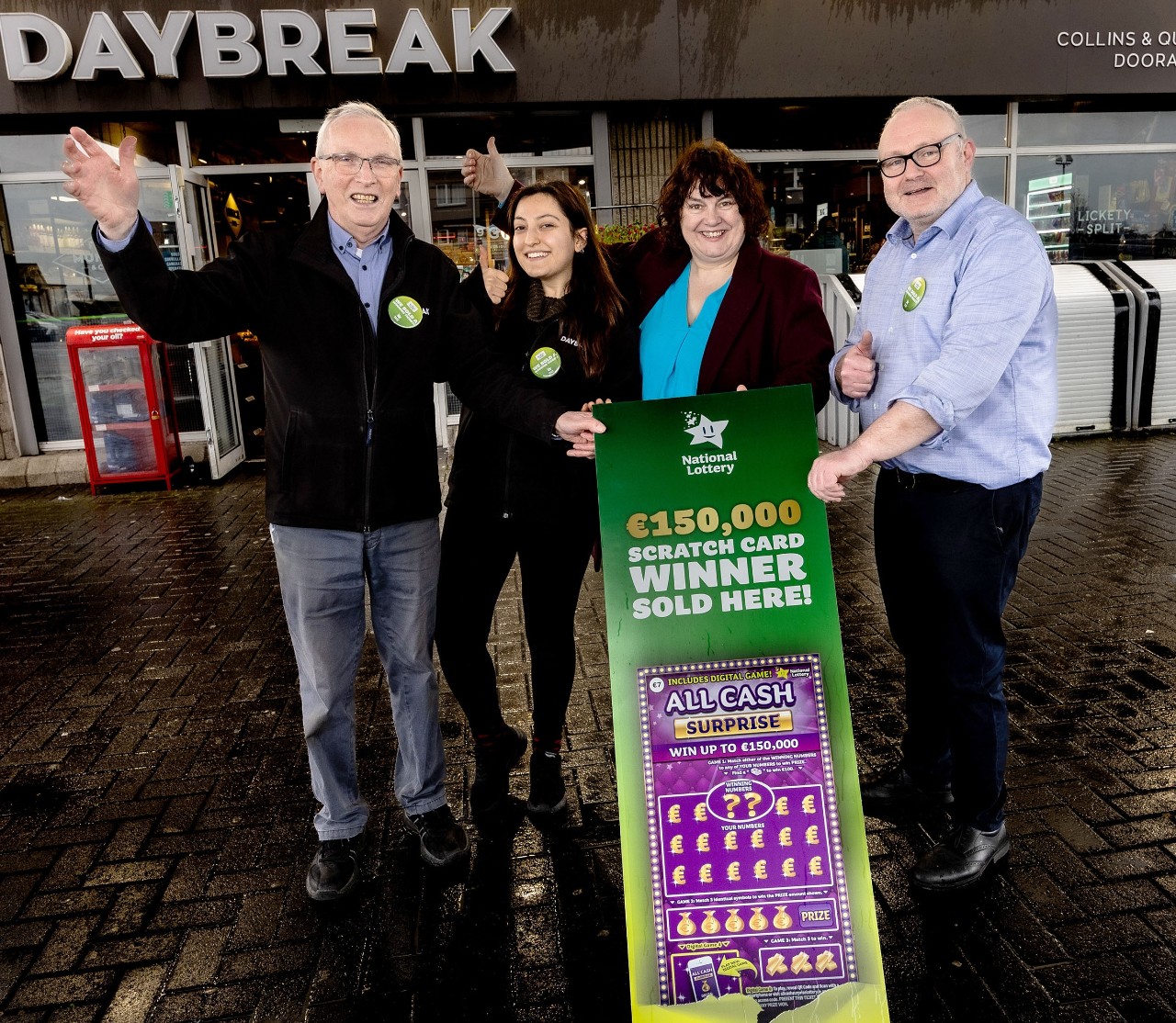 Daybreak store in Dooradoyle in Co. Limerick celebrates sale of winning scratchcard