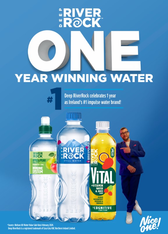 Deep RiverRock Celebrates One Year as Ireland’s Number 1 Impulse Water Brand
