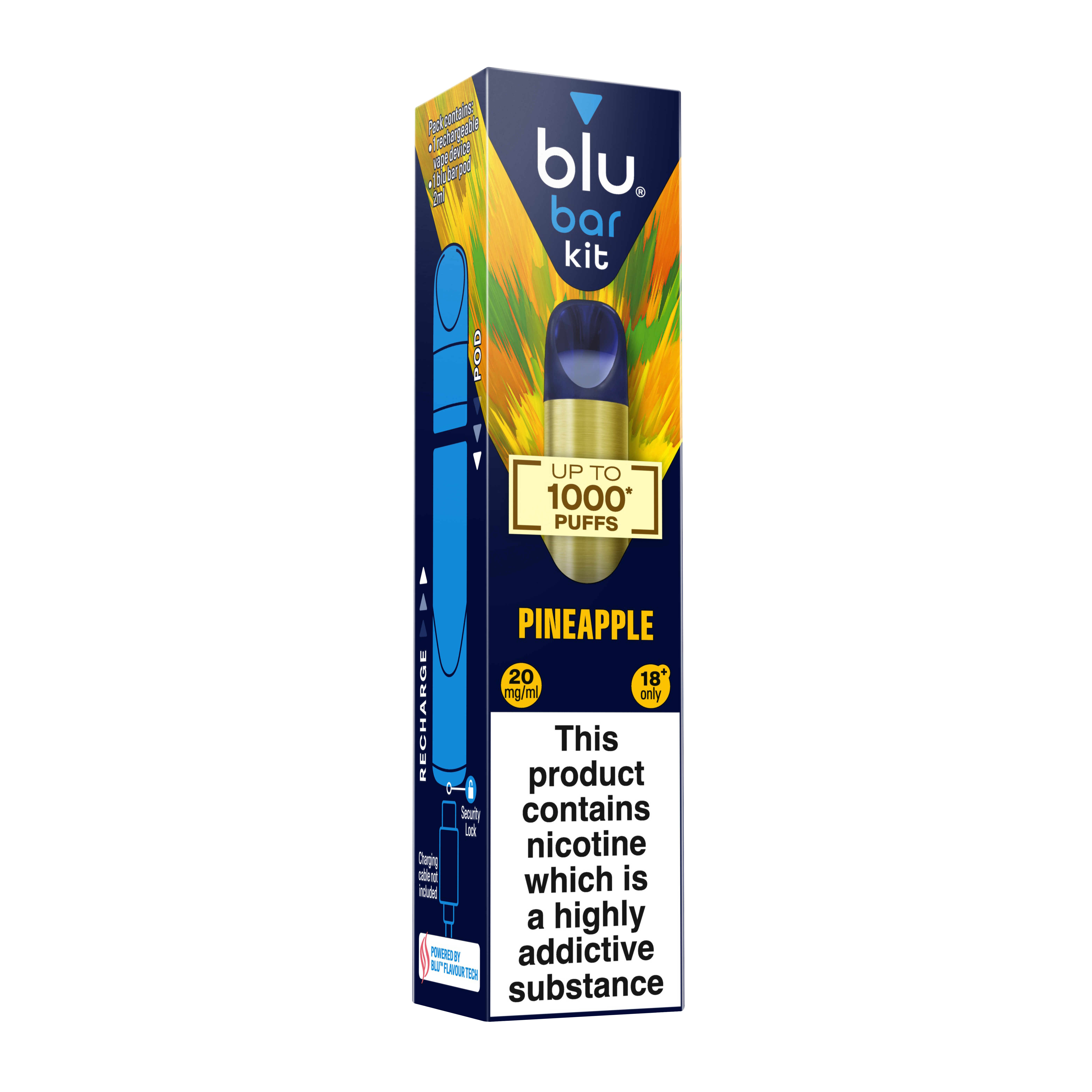 All-New Blu Bar Kit: A 1000 PUFF* Rechargeable Device with Intense Flavour Pods